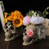With Flower Sunflower Skull Ornament Plastic Halloween Decoration Prop Skull Statue  Living Room