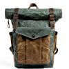 Luksusowe płócienne plecaki w stylu vintage dla mężczyzn płócienny skórzany plecak podróżny duże wodoodporne plecaki Retro Bagpack