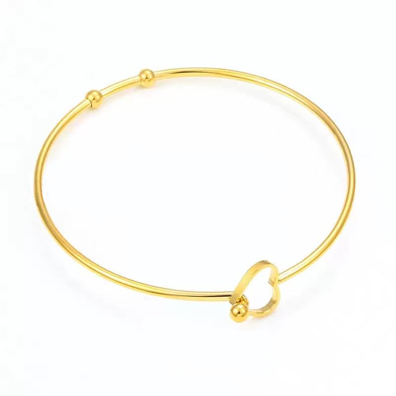 

Stainless Steel Jewelry Geometric Bracelet Fashion Simple Heart Shape Adjustable Open Bracelet Stainless Steel Open Hear