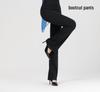 Women's V-Neck Short Sleeve Dance Outfit with Black Flared Pants