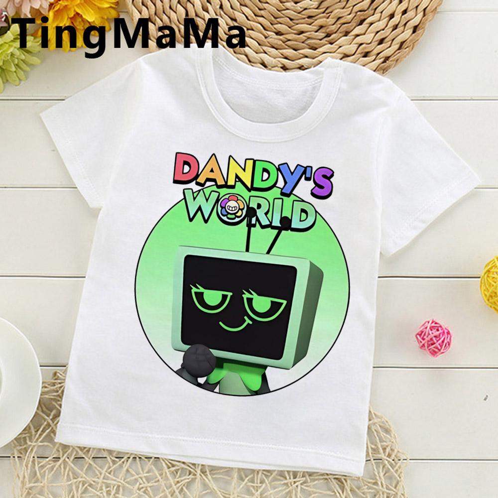 Dandys World T Shirt Kids Father Mother Fashion Casual Cartoon T-Shirts Men Teen Boys Loose O-Neck Short Sleeve Summer Clothes
