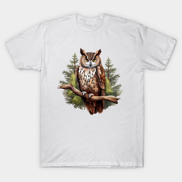 Men Black Print T-shirt Great Horned Owl No-Cut Transfer Paper Print Cotton Tshirt L белый