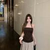 Neck-hanging Fake Two-piece Splicing Tube Top, Sling Vest, Pure Desire Spice Girl Outfit, Summer Design Niche Top