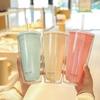 Einfarbiger doppelschichtiger Plastikbecher, einfacher Strohbecher mit großem Fassungsvermögen für das Home Office, Sommergetränk, Kaffeetasse, Wasserbecher