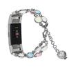 Agate Mărgele Luminoase Decor Metal Înlocuire Curea Ceas Curea de Mână pentru Fitbit Charge 6/5