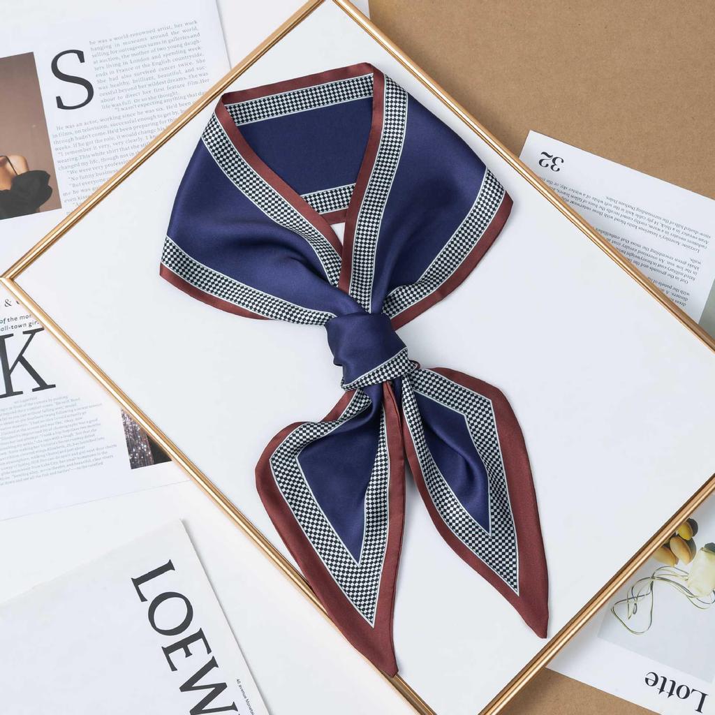 Korean Fashion Silk Scarf: Versatile Women's Neck Decoration for Spring & Autumn