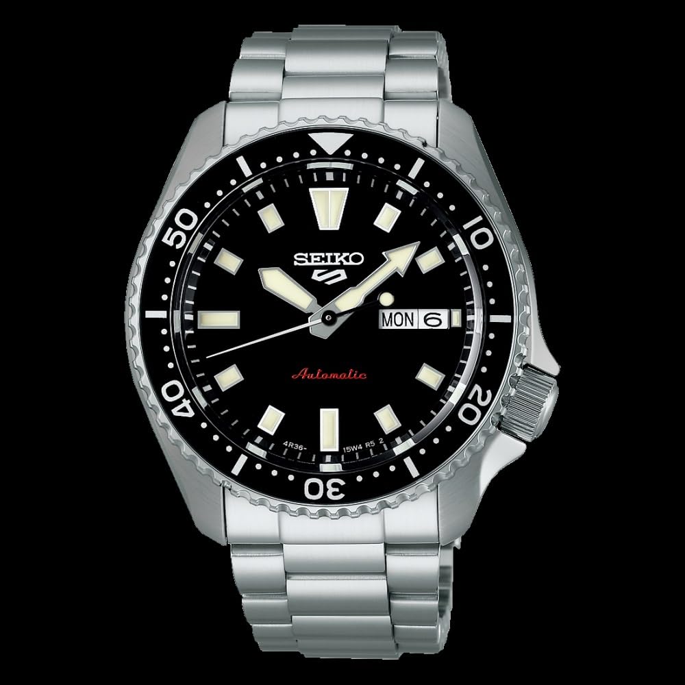 Seiko SRPL85K1 5 Sports Stainless Steel Automatic GMT Watch for Men 42mm Case Size Black/Silver