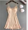 Ladies Sexy Silk Satin Night Dress Sleeveless Nighties V-neck Nightgown Nightdress Lace Sleepwear Nightwear