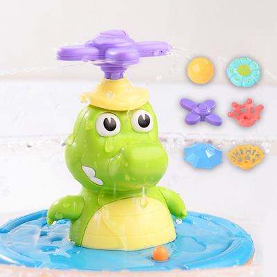 Yousheng Automatic Spraying Crocodile Bath Toy LED Light & Rotating Shower Head Fun Bathtub Fountain Toy for Boys Girls