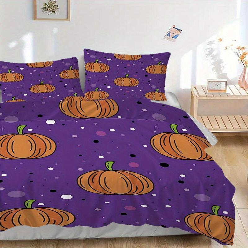 

3 шт. Комплект постельного белья с рисунком тыквы, Дышащий и мягкий, Подходит для всех сезонов, Идеально для домашнего использования, Подходит для декора спальни yy250821197 135x200cm