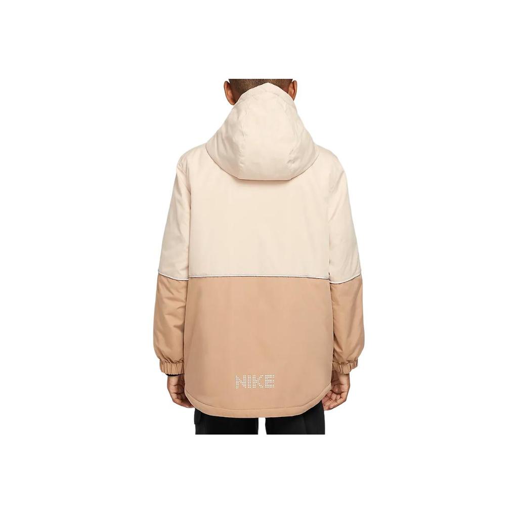 Nike Just Do It Hooded Zip-Up Casual Sports Comfortable Jacket Kids Jackets Sand-White HQ7172-126