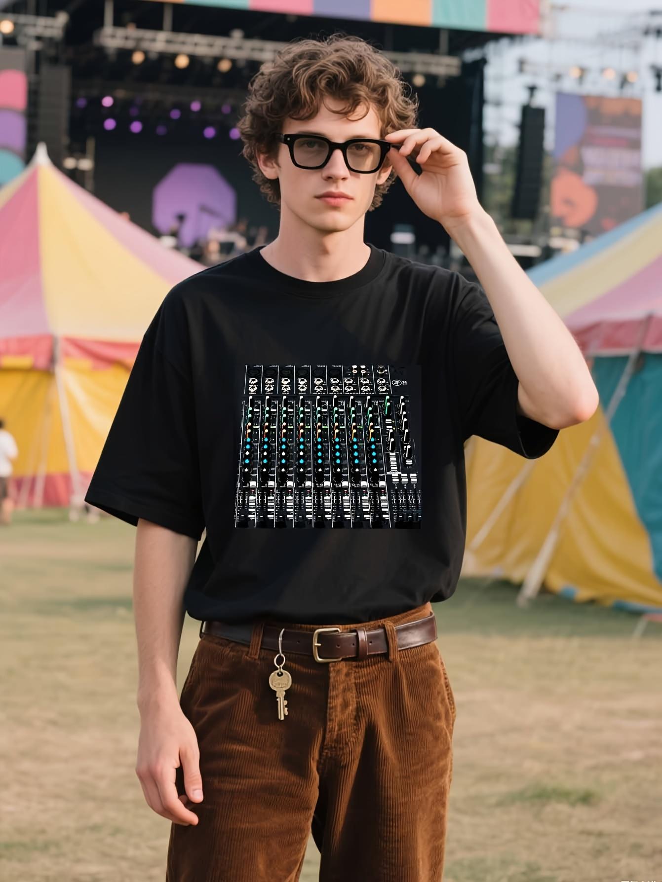 T-Shirt for Sound Audio Engineers Featuring a Mixing Board XL