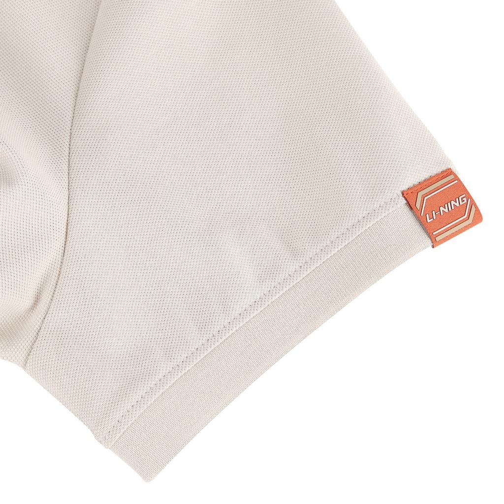 Li-Ning Fashionable Comfortable Breathable Polo T-Shirt Women tops Oatmeal-Gray APLW478-2