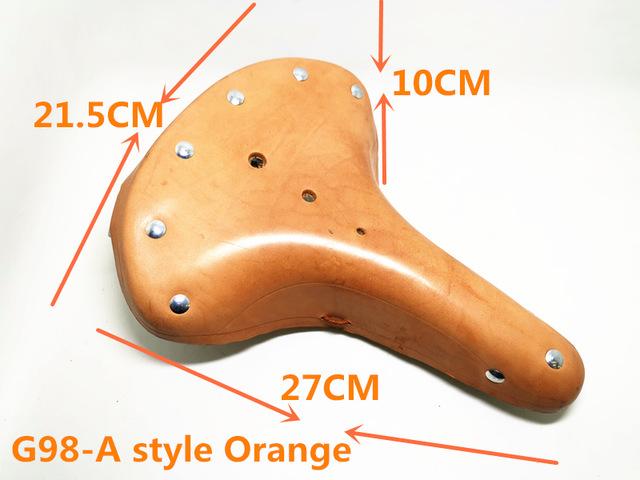 G98 Retro Vintage Bicycle Saddle Pure Cowhide Handmade  Seat Custion  Bike Sport Saddle Bicycle Cycling Saddle Bike Seat