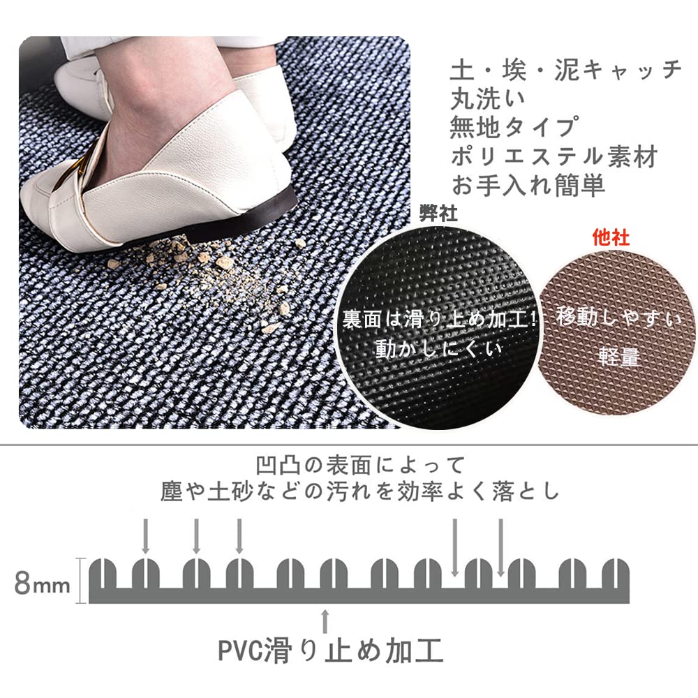 Entrance kitchen commercial large mud foot wipe mat 90 x mat, mat, outdoor, indoor, non-slip, use, plain, size, mat, simple, remover, (gray 150)