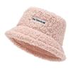 Women Lamb Bucket Hat Autumn Winter Thicken Plush Wool Warm Flat Top Fisherman Hats Outdoor Windproof Panama Bowl Beanie Caps