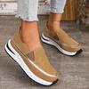 Vår og Sommer Tykksålede Sponge Cake Ensfarget Pluss Størrelse Loafers, Slip on Casual Enkelsko Sportssko