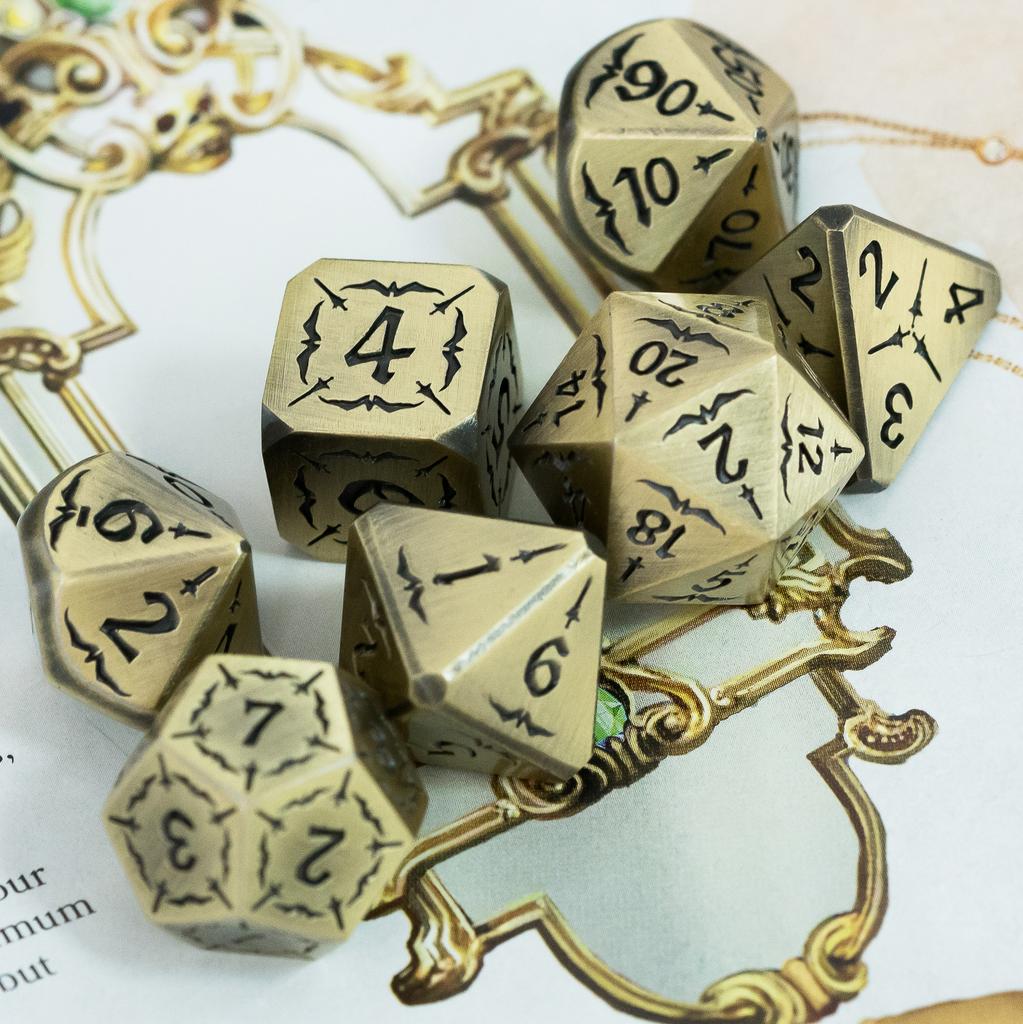 Cusdie Eagle Metal D&D Dice Dungeons and Dragon 7Pcs D4-D20 Polyhedral Dice Set for Pathfinder Role Playing Game Board Games