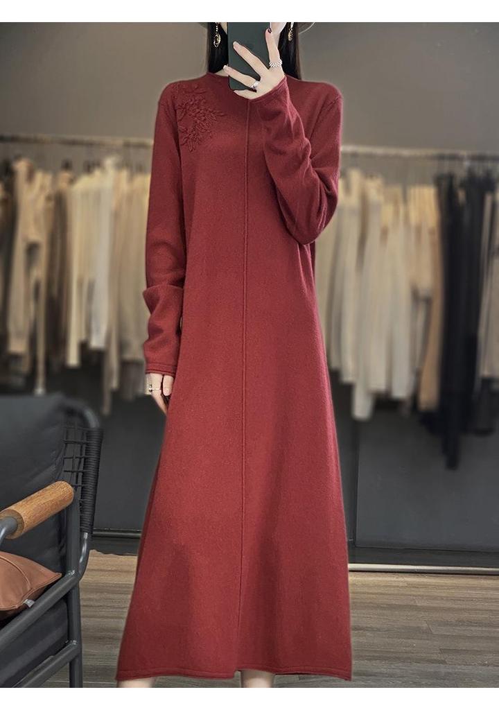 2023 Autumn/Winter Australian Cashmere Pullover & Long Crochet Skirt Set with 100% Chinese Wool