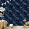 Navy blue and black ink wallpaper, navy blue background for living room and bedroom 50x1000