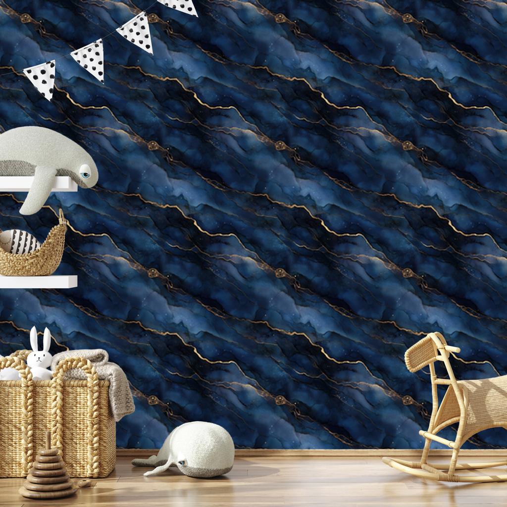 Navy blue and black ink wallpaper, navy blue background for living room and bedroom 50x1000