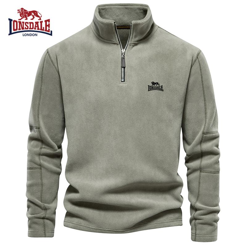 Lonsdale Мужская осенне-зимняя новинка с вышивкой толстовка с воротником-стойкой на молнии до середины с длинным рукавом модный повседневный флисовый топ XXL 4590₽