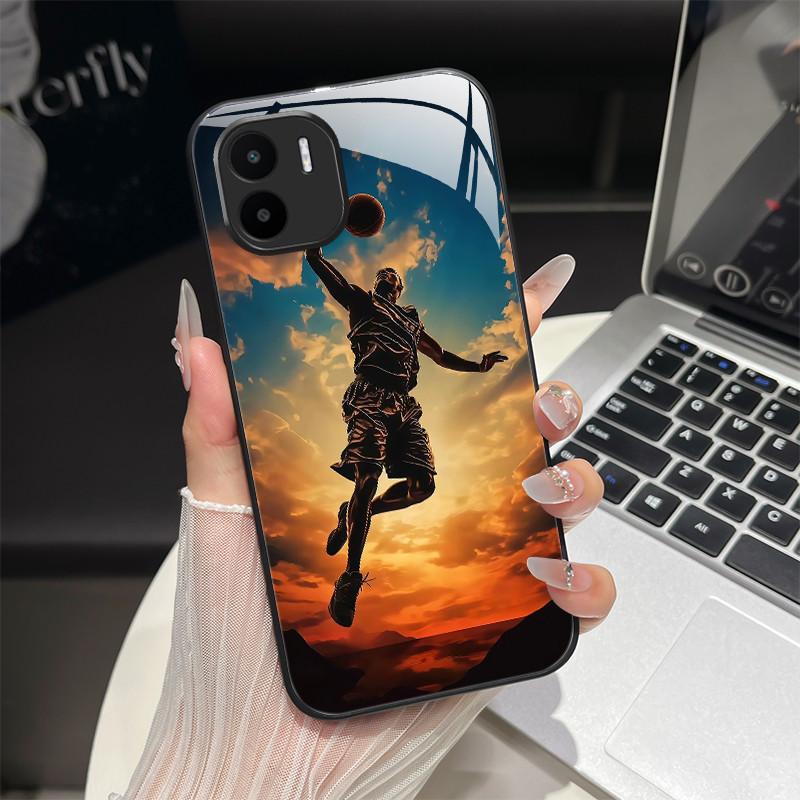 

For Xiaomi Redmi A1 A2 Plus Phone Case Trendy Fantasy Design Tempered Glass Bumper For Redmi A1+ A2+ Full Protection Back Covers Redmi A1+