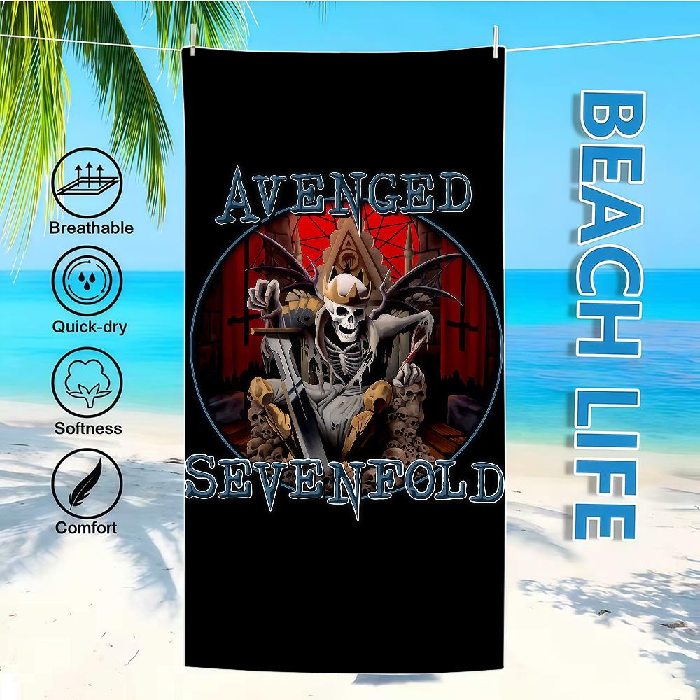 Sevenfold Towel Textile Bathrobe Beach Quick-Drying Lightweight Portable Camping A-Avenged Swim Rock Band Pool Travel
