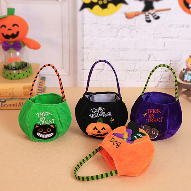 Festive Halloween Candy Bags With Creative Cat Witch And Pumpkin Prop Decorations