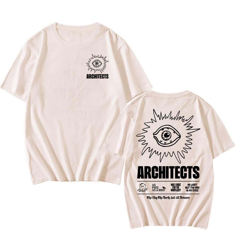 THE EYE BETWEEN TEE Architects Heavy Mental Band T-shirt Cotton Casual Loose Male Tshirts Grunge Unisex Streetwear Men Clothing