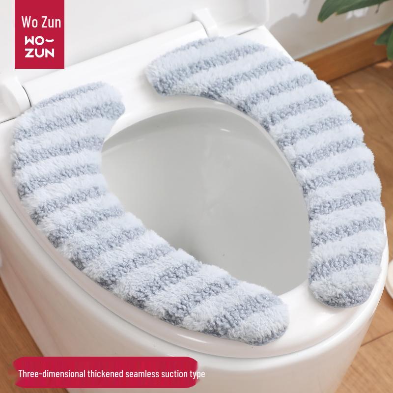 Ultra-Soft Washable Toilet Seat Cushion: Adhesive, Thickened, Universal Fit for Autumn & Winter.