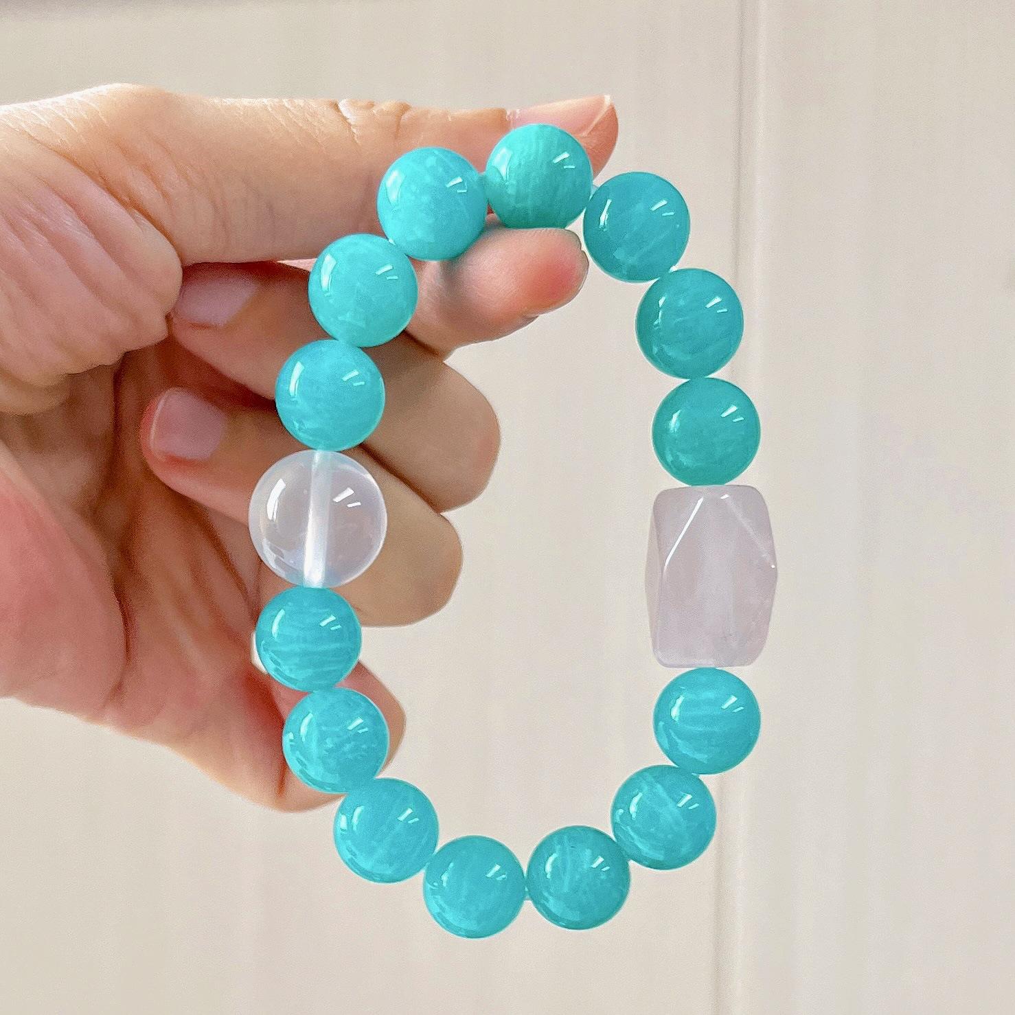 11-12Mm Large Particle Natural Tianhe Stone Powder Crystal Milk White Crystal Design Bracelet Bracelet