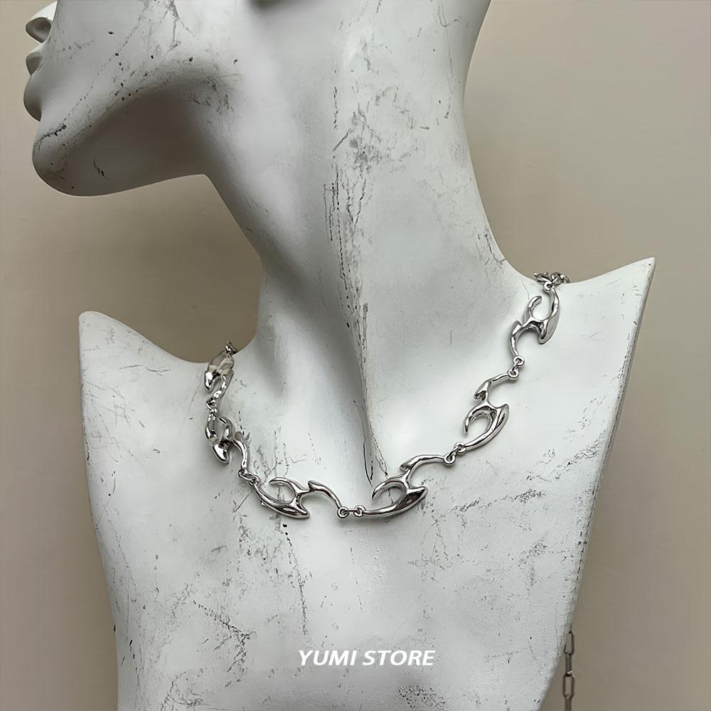 New Trend Irregular Titanium Steel Necklace For Man Luxury Collar Chain Unisex Jewelry Street Hip Hop Accessories