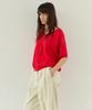 Leuba Fresh Cotton V-Neck Knit - Tomato Red