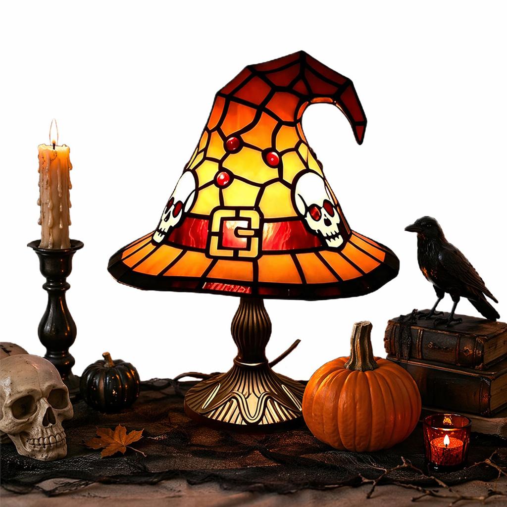 Wizard Hat Shape Light Halloween Witch Hat Table Lamp Wizard Hats Night Light for Bedroom Living Room Office Halloween Decor