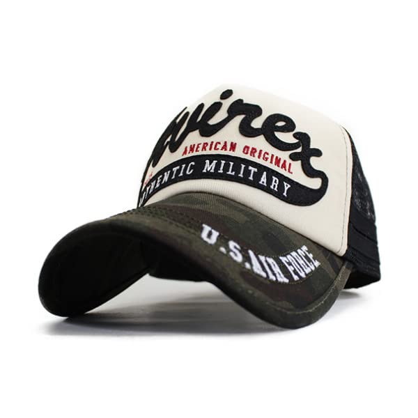 

AVIREX Avirex Mesh American Casual Popular Trend Gift Logo Men s Cap, Style, Brand, Outdoor, (Felt (Camouflage))