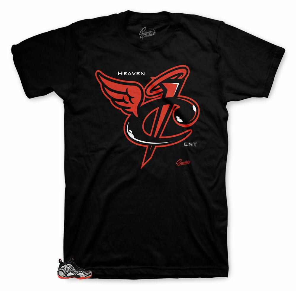 Shirt Match Foamposite Snakeskin Habanero Red Foams - Heaven Cent Tee L
