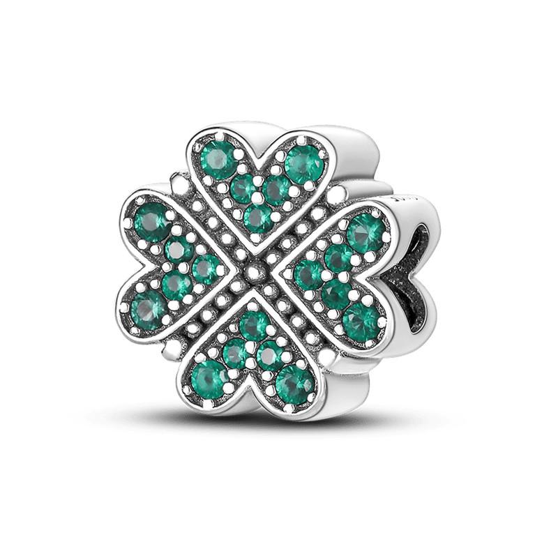 Grüne Farbe Charms Fit Armbänder 925 Silber Avocado Klee Perle Kaktus Chamäleon Zirkon DIY Schmuck Charme