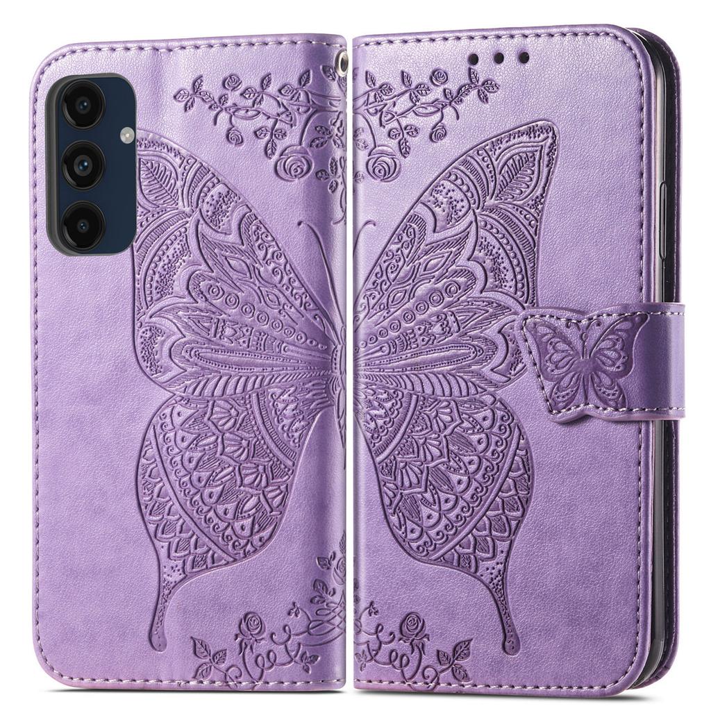 For Samsung Galaxy A16 5G/A16 4G Case PU Leather Wallet Phone Cover Butterfly Pattern