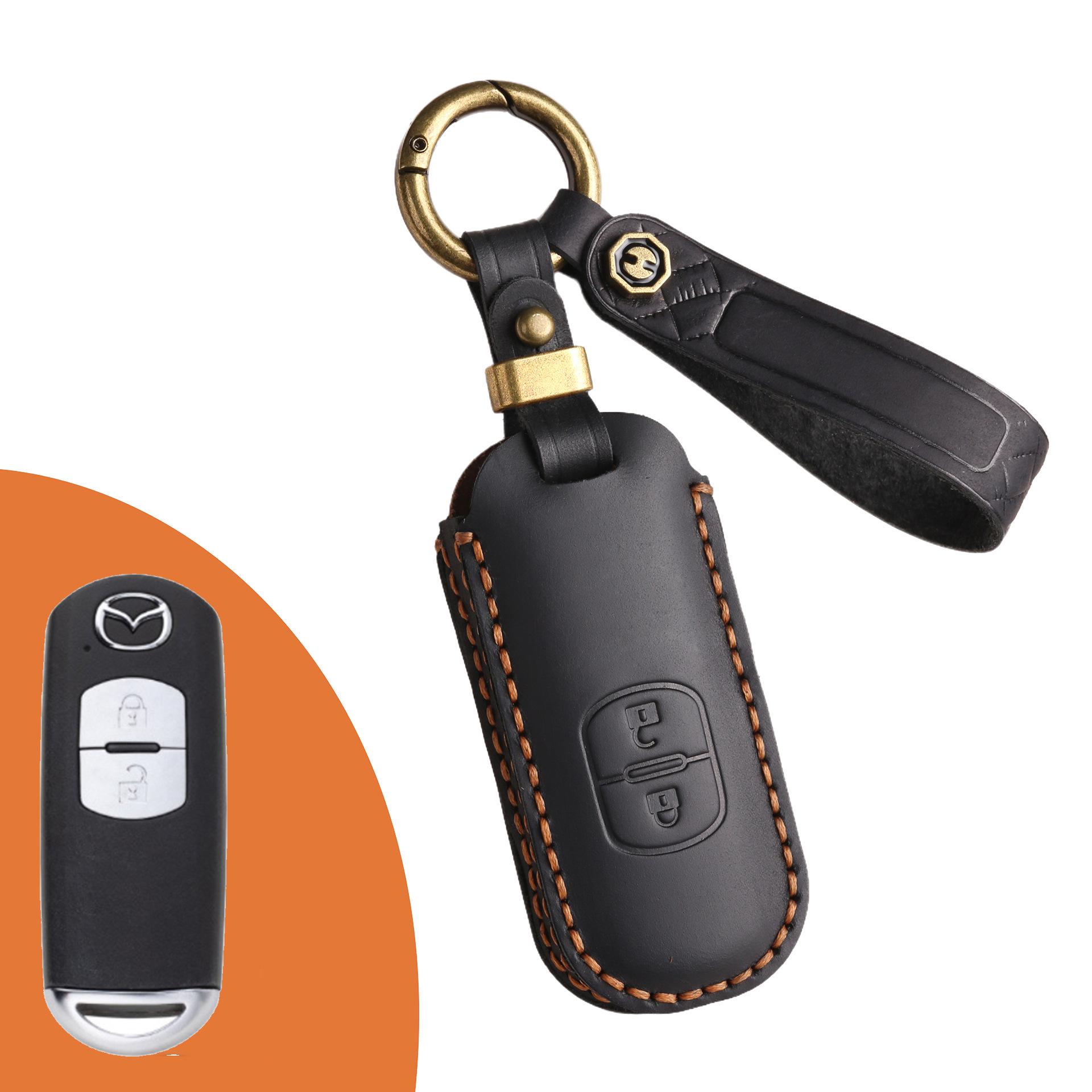 

Кожаный чехол для ключа автомобиля Mazda CX-5/CX-30/CX-9 с пряжкой