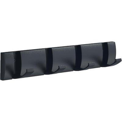 Wandmontierte Mantelhaken mit 4 Haken, Schwarze Hochleistungs-Garderobe für die Wand, Material, Klappbare Metall-Wandhaken zum Aufhängen von Handtüchern