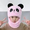 Fleece Kids Winter Hats Panda Warm Bonnet Scarf Fashion Children Beanie Caps  Outdoor