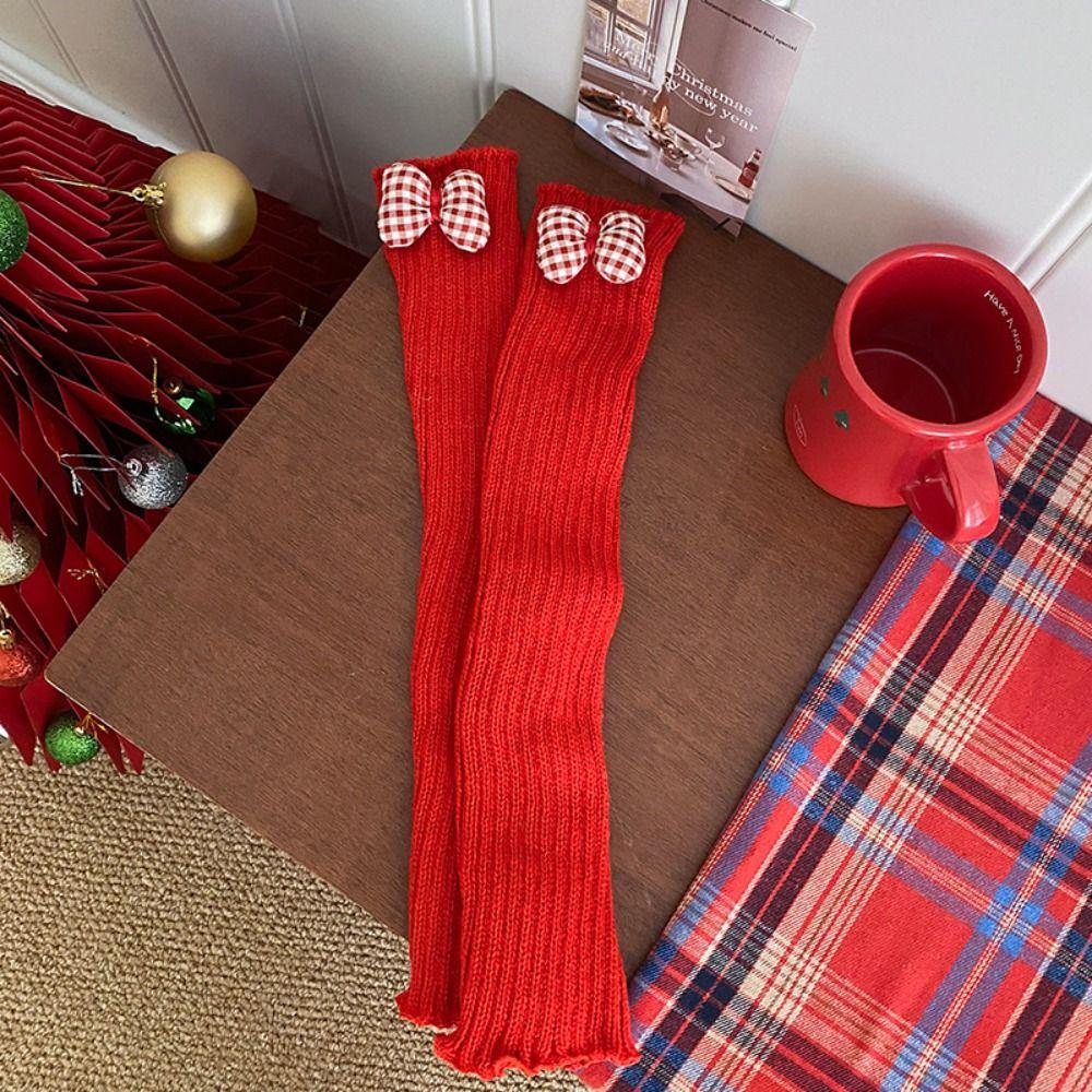 Harajuku Knitted Leg Cover Lolita Red Leg Socks Fashion Jk Leg Warmers  Streetwear