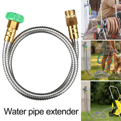 Short Garden Hose Metal Leakproof Leader Hose Universal Fit Secure Connection Outdoor Garden Watering Stainless Steel Flexible Hose