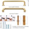 10 Pack Hole Center 5''(128mm) Brushed Brass Kitchen Cabinet Pulls.Zinc Alloy Solid Round Cabinet Handle Drawer Pull Modern Hardware for Bar