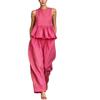 2026 summer new Amazon, suit women's sleeveless ruffle top + loose wide-leg pants two-piece commute