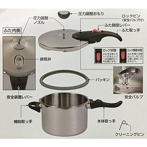 Pearl Metal NEO HB-1734, 3.0L, Induction Compatible, Single-Layer, Silver, One-Hand Pressure Cooker with Recipes