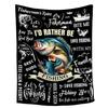 Fish Print Blanket Gift For Fishing Lovers Flannel Blanket Sofa Blanket