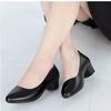 Soft Leather Work Shoes Women's Black New Comfortable Women's Shoes Light Mouth Leather Shoes Soft Sole Flight Attendant Professional Single Shoes