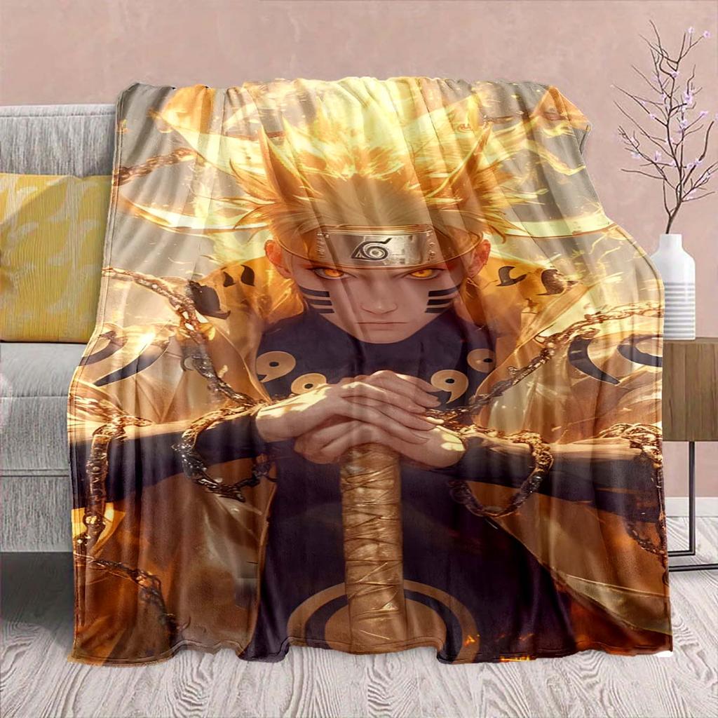 Naruto Anime Flannel Blanket - Soft Warm Perfect for Sofa, Bedding Camping Travel Office Home Decor -QJY